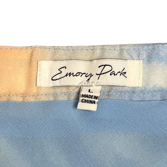 𝅺emory Park Midi‎ Skirt Blue Peach Size L - Picture 5 of 9